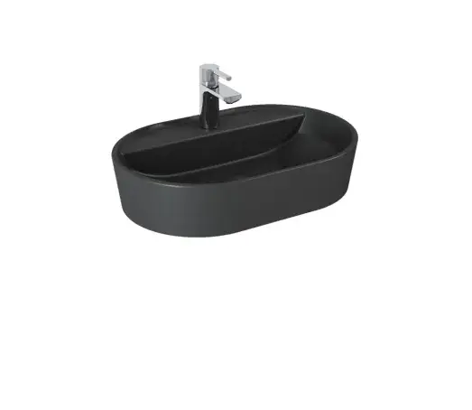 Umywalka nablatowa Babette 62x41 cm czarny matt