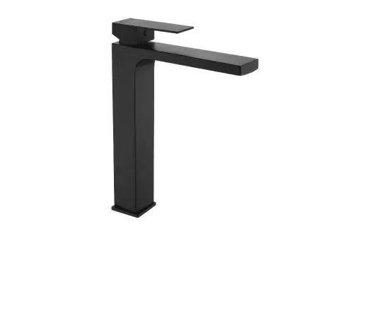 Stojąca bateria umywalkowa Kvadrato wysoka czarny mat