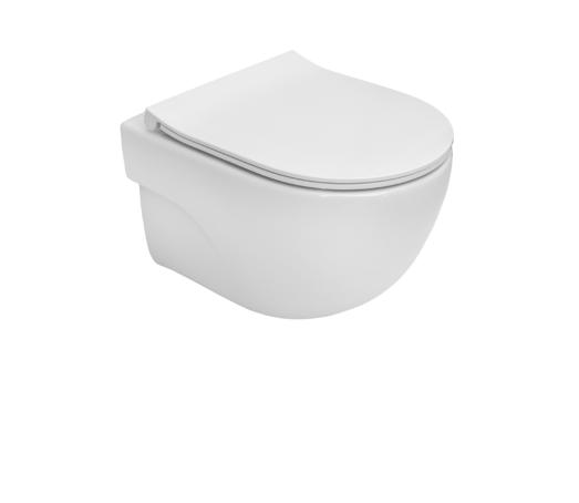 Miska WC bezkołnierzowa wisząca Meridian 48 cm z deską wolnoopadającą slim