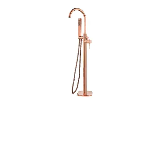 Stojąca bateria wannowa Pola do montażu w podłodze różowe złoto