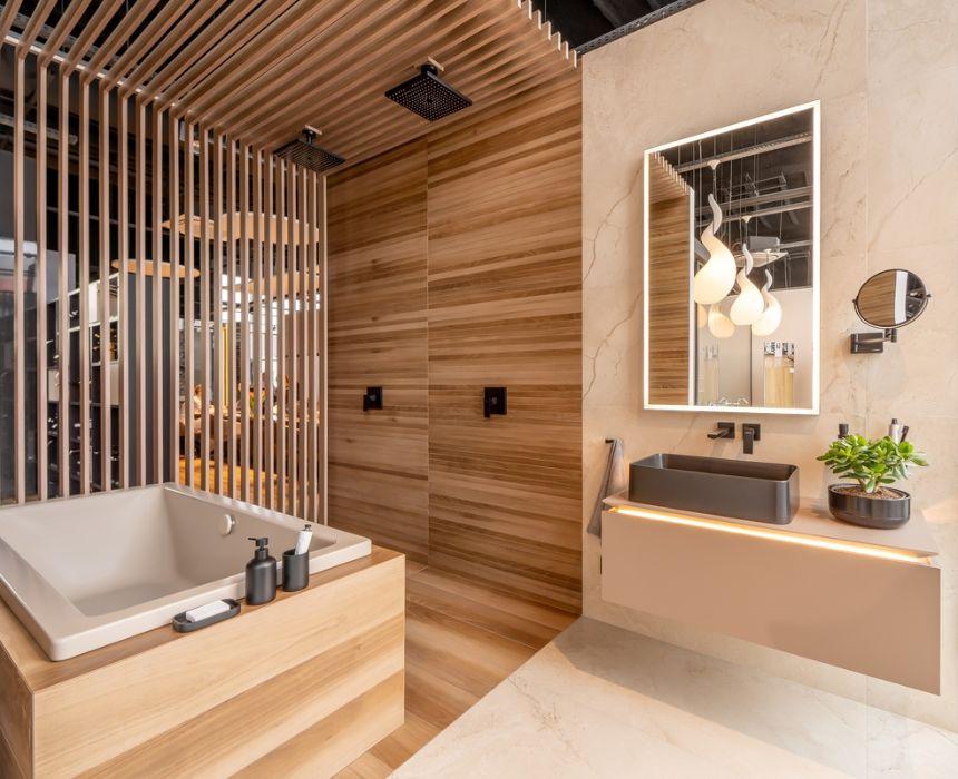 Drewniana łazienka - Salon łazienek Elements