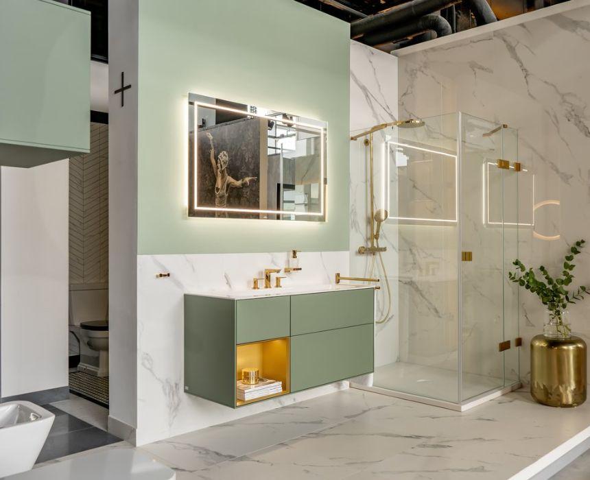 Zielona miętowa łazienka - salon łazienek Elements