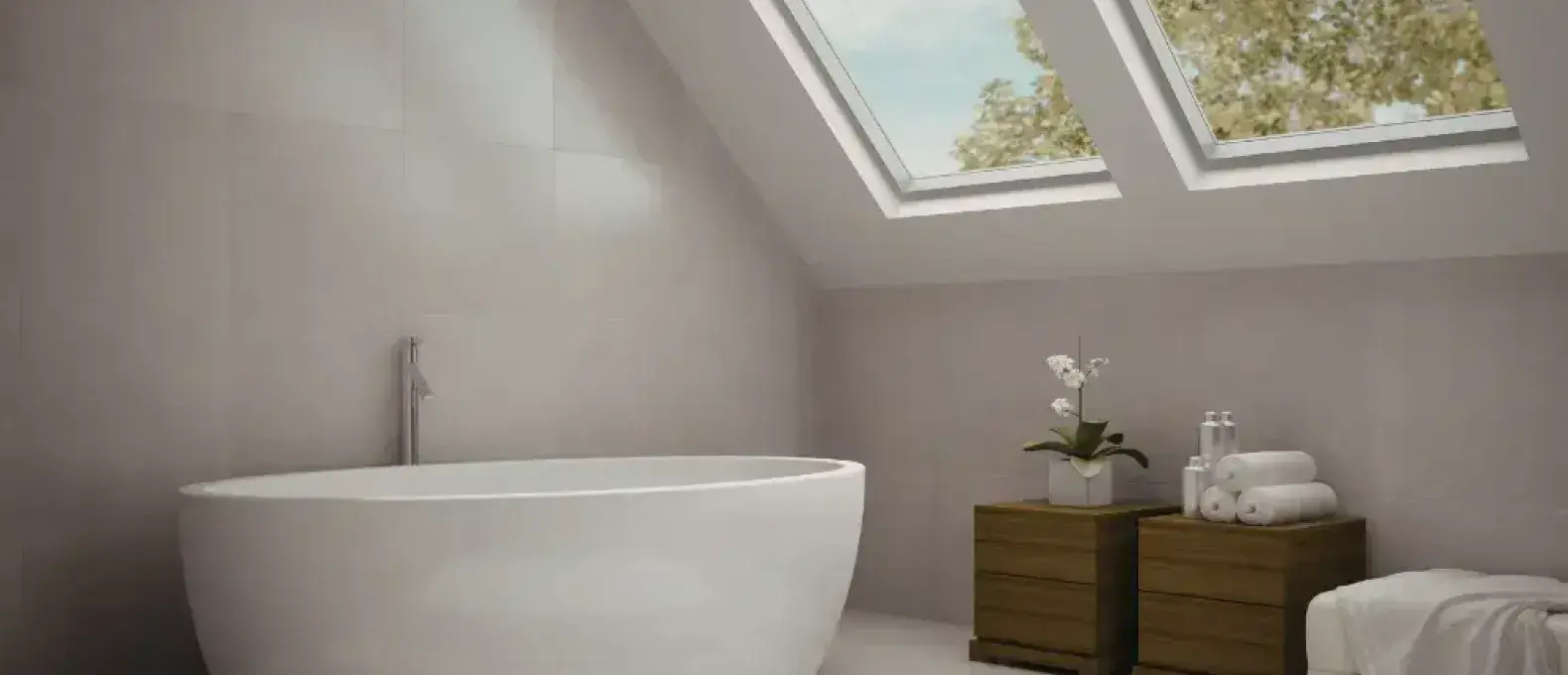 aranżacja łazienki na poddaszu z wanna