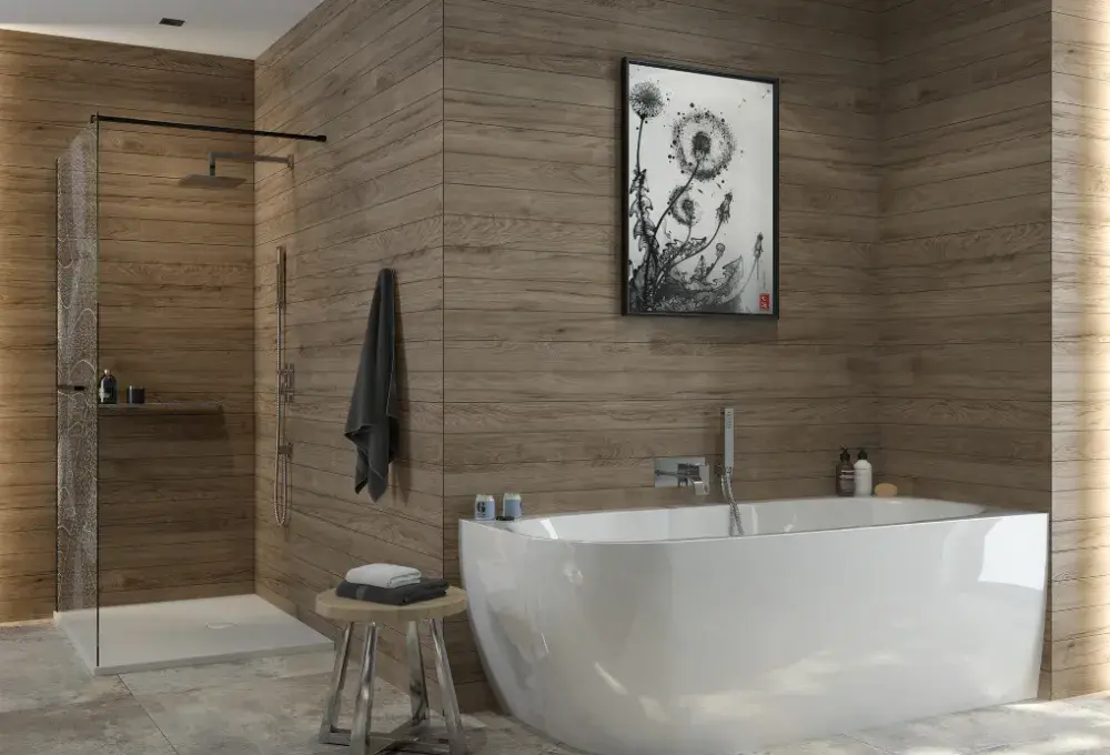 Wanna asymetryczna ze zintegrowaną obudową Luxo 80x180 cm